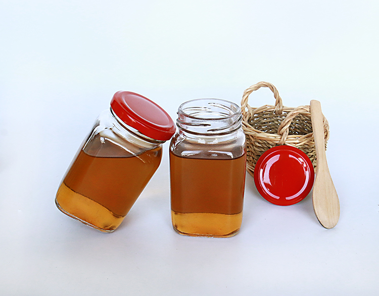 50ml 100ml 200ml 280ml 380ml Square Glass Jar For Honey Jelly Jam Pickles Food Storage Glass Jar
