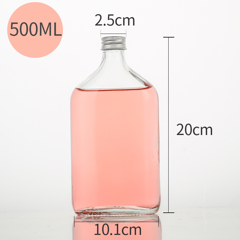 50ml 100ml 200ml 300ml 350ml 500ml Flat Square Seal Flat Square Fancy Tequila Wine Glass Bottle
