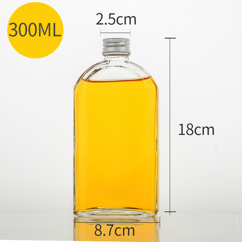 50ml 100ml 200ml 300ml 350ml 500ml Flat Square Seal Flat Square Fancy Tequila Wine Glass Bottle