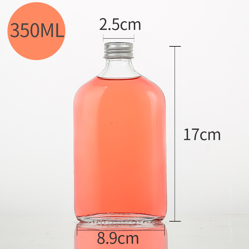 50ml 100ml 200ml 300ml 350ml 500ml Flat Square Seal Flat Square Fancy Tequila Wine Glass Bottle