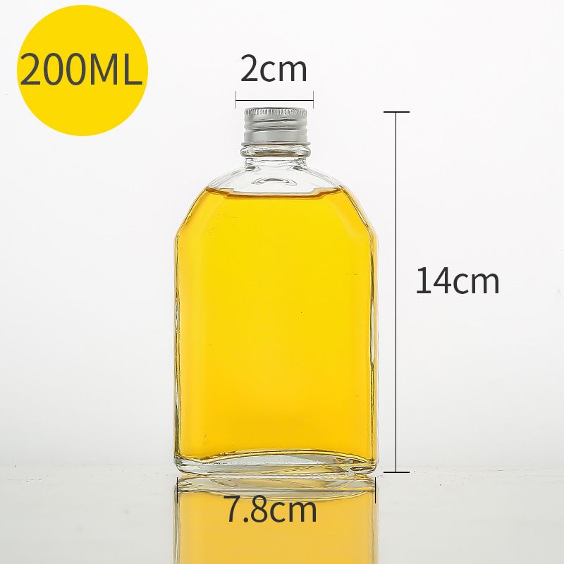 50ml 100ml 200ml 300ml 350ml 500ml Flat Square Seal Flat Square Fancy Tequila Wine Glass Bottle