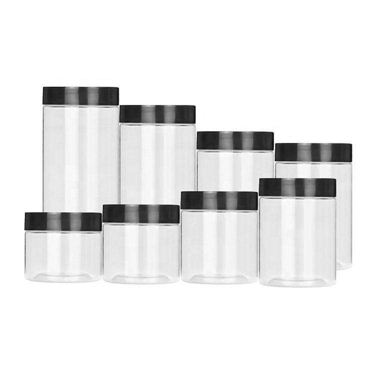 50ml 100ml 200ml 300ml 400ml 500ml Wholesale food grade pet plastic food jar 50ml 80ml 100ml cosmetic jars cream bath salt jars
