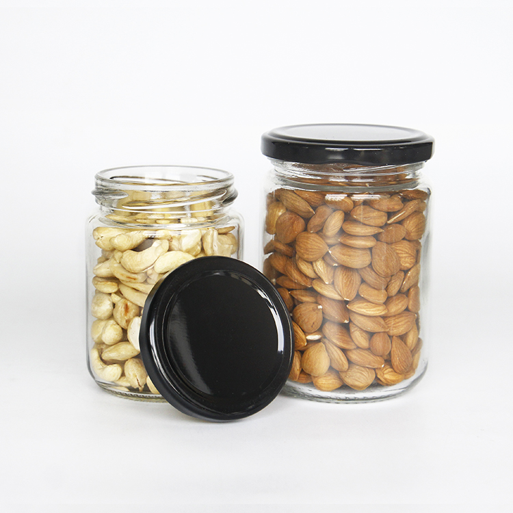 50ml 100ml 200ml 300ml 500ml Squat Clear Glass Jar With Lid For Jam Honey Jelly Sauce