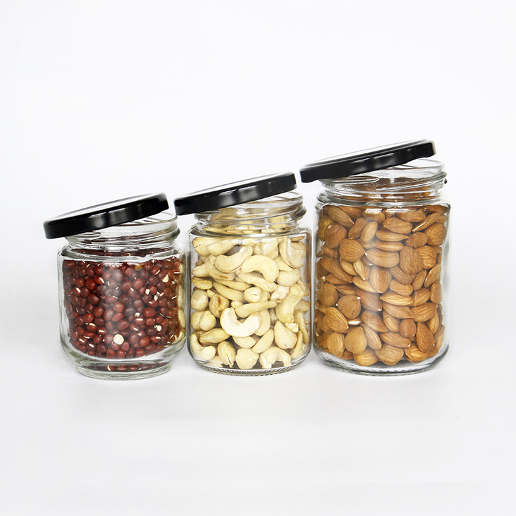50ml 100ml 200ml 300ml 500ml Squat Clear Glass Jar With Lid For Jam Honey Jelly Sauce