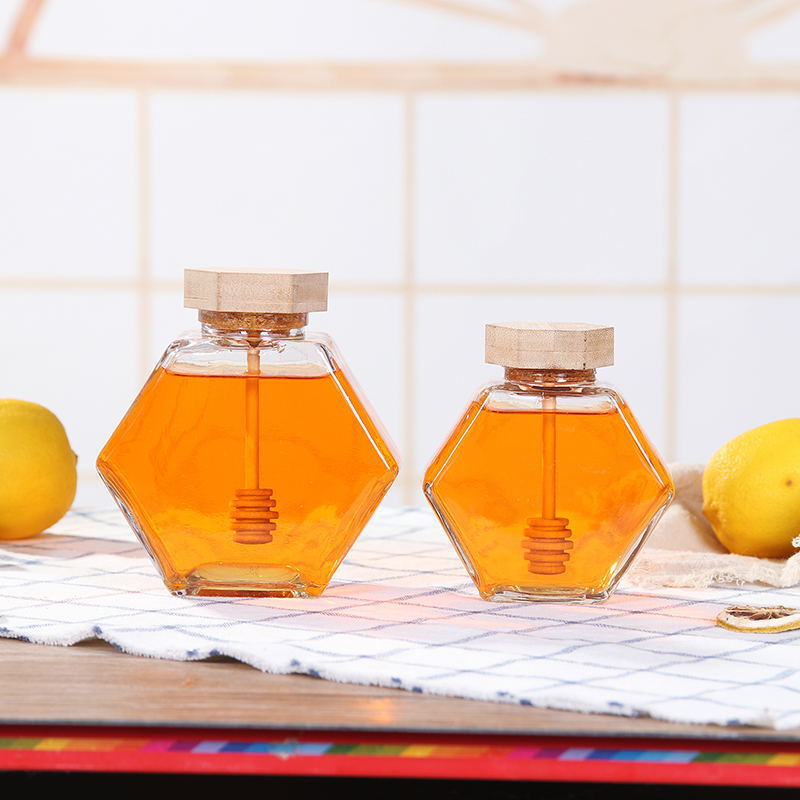 50ml 100ml 200ml 300ml Hexagonal Honey Jars Glass Jar Honey
