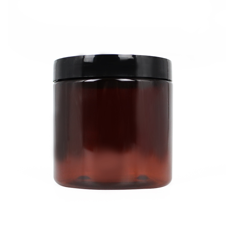 50ml 100ml 200ml 500ml wholesale empty pet amber plastic cosmetic cream jar containers with pp lid