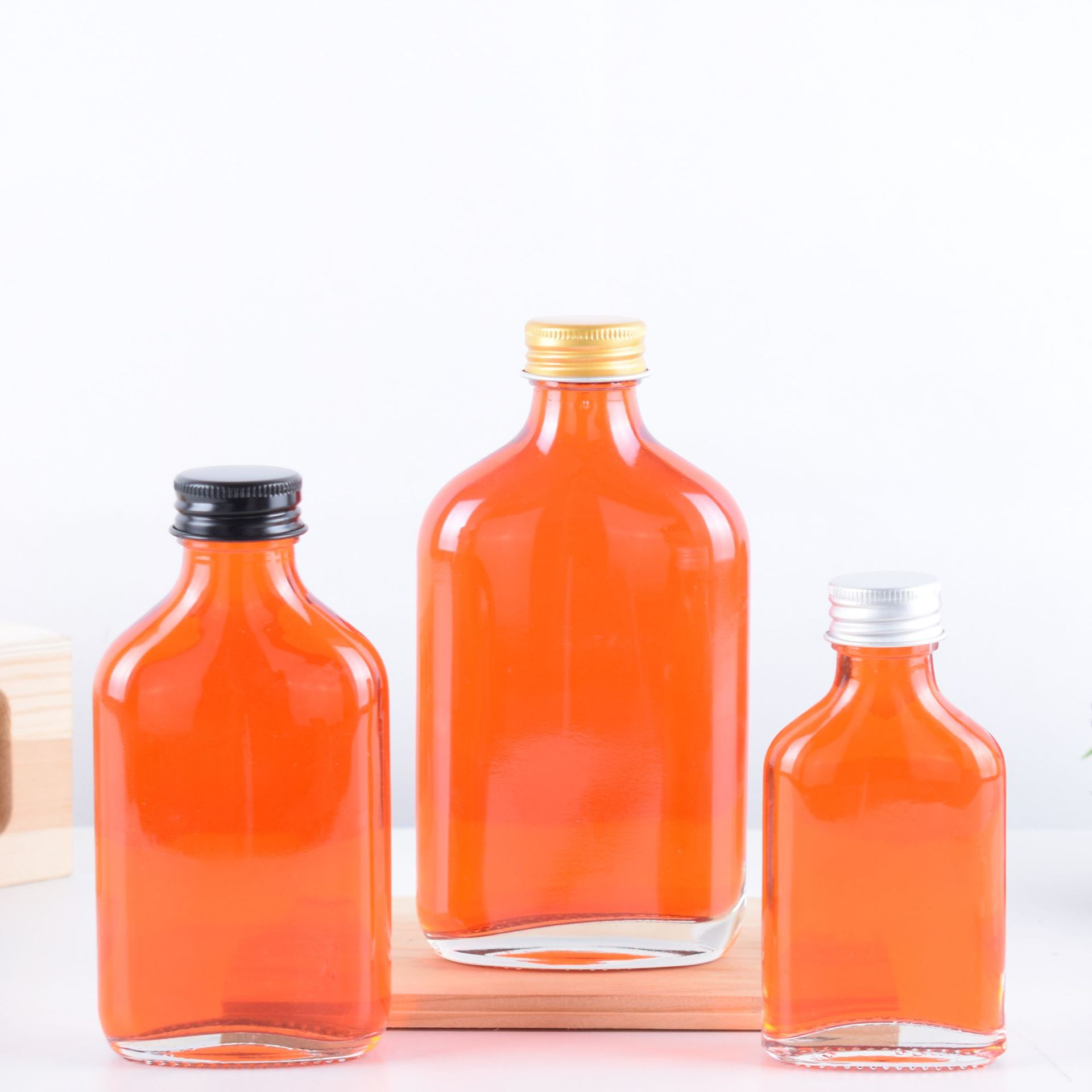 50ml 100ml 200ml Clear Glass Flask Bottle For Juice Cold Brew Coffee Wine Drinking