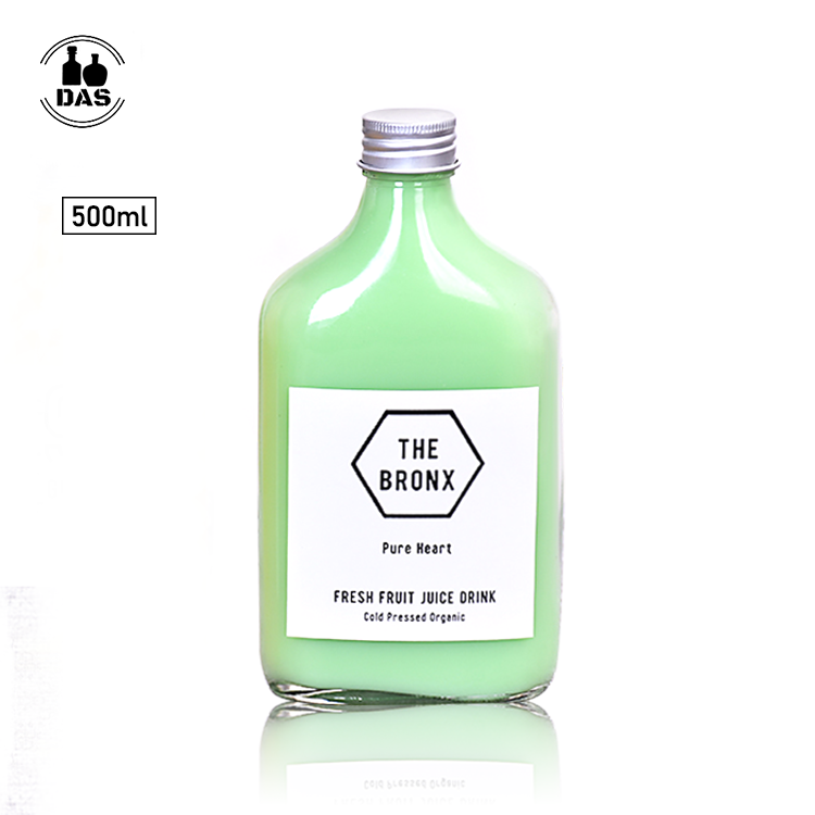 50ml 100ml 200ml Clear Wine Liquor Vodka Juice Beverage Flat Flask Cold Brew Coffee Glass Bottle for Kombucha Milk with Lid