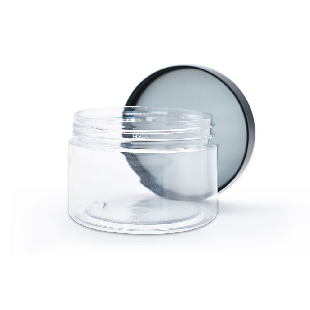 50ml 100ml 250ml Cosmetics cream transparent jar black cover