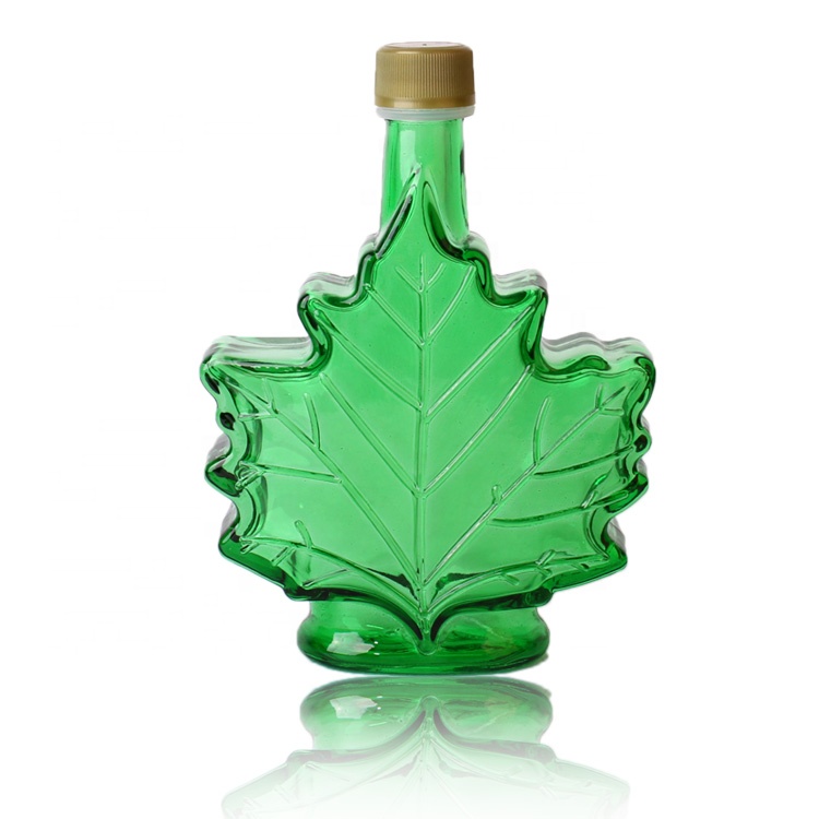 50ml 100ml 250ml maple leaf glass bottle for Canada pure syrup with screw plastic cap
