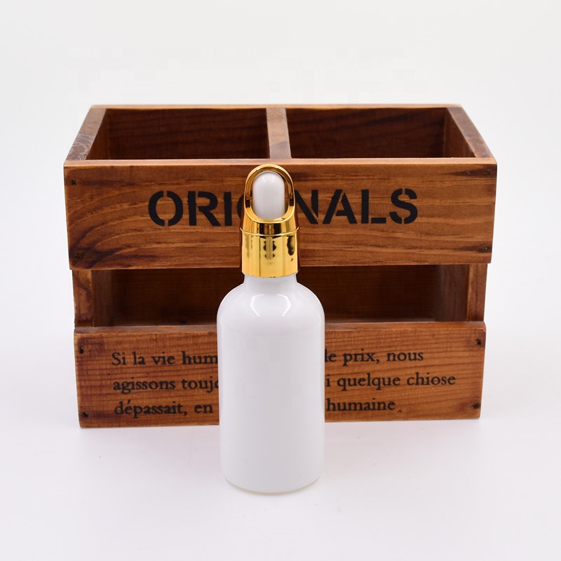 50ml 100ml 2oz 3oz white frascos de vidrio droplet serum pump bottle cbd oil essential oil dropper bottle glass bottles