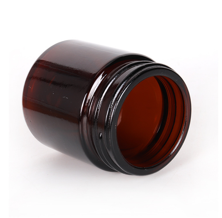 50ml 100ml 30ml Custom Log Round Screw Top Lid Face Mask Brown Amber Glass Jar