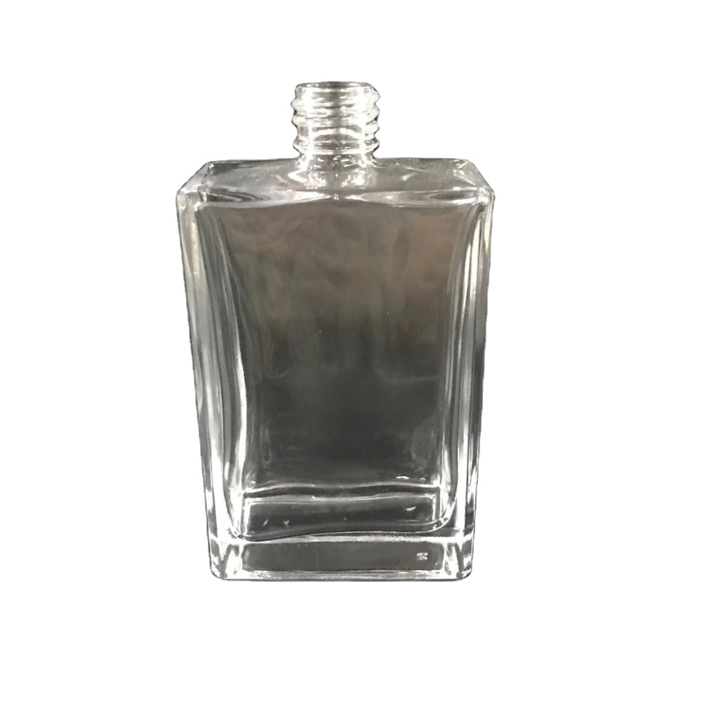 50ml 100ml Clear empty rectangular perfume glass bottle