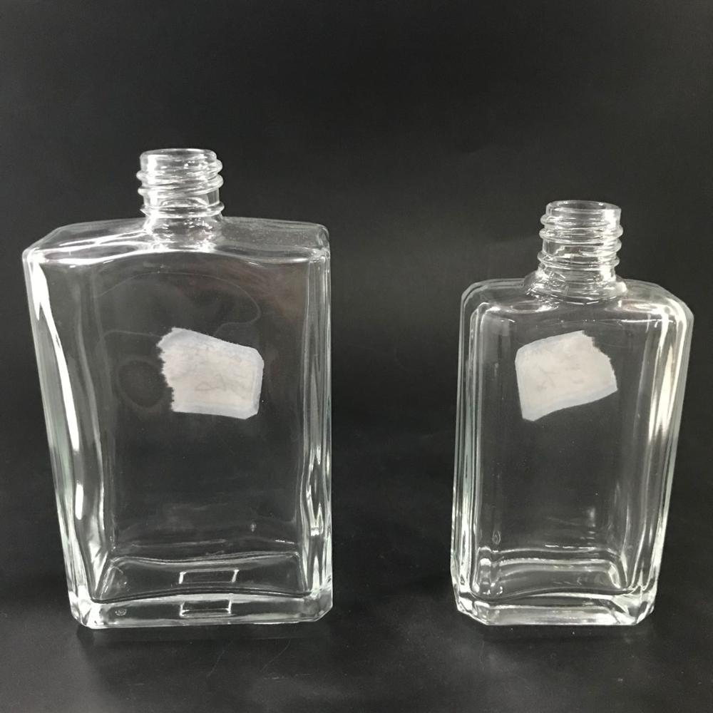 50ml 100ml Clear empty rectangular perfume glass bottle