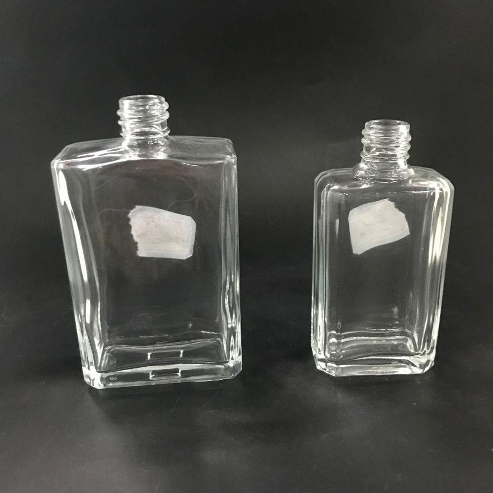 50ml 100ml Clear empty rectangular perfume glass bottle