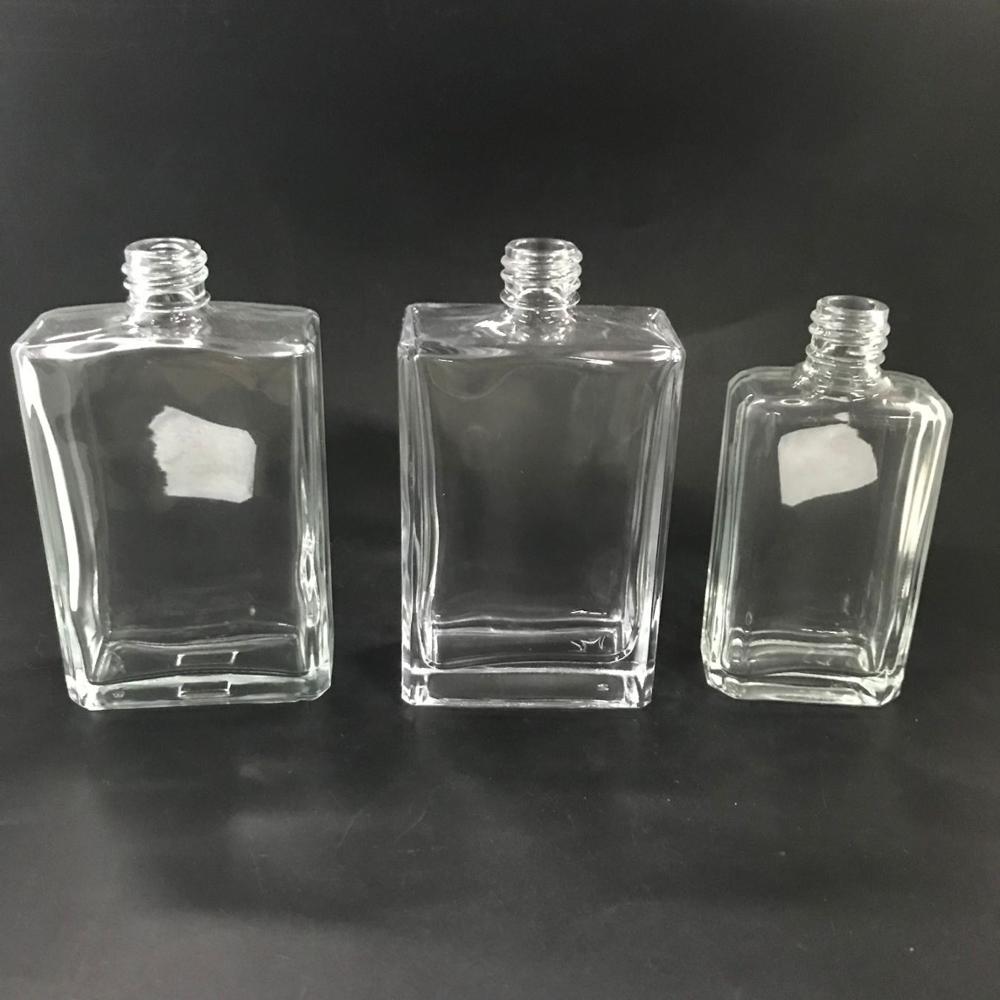 50ml 100ml Clear empty rectangular perfume glass bottle