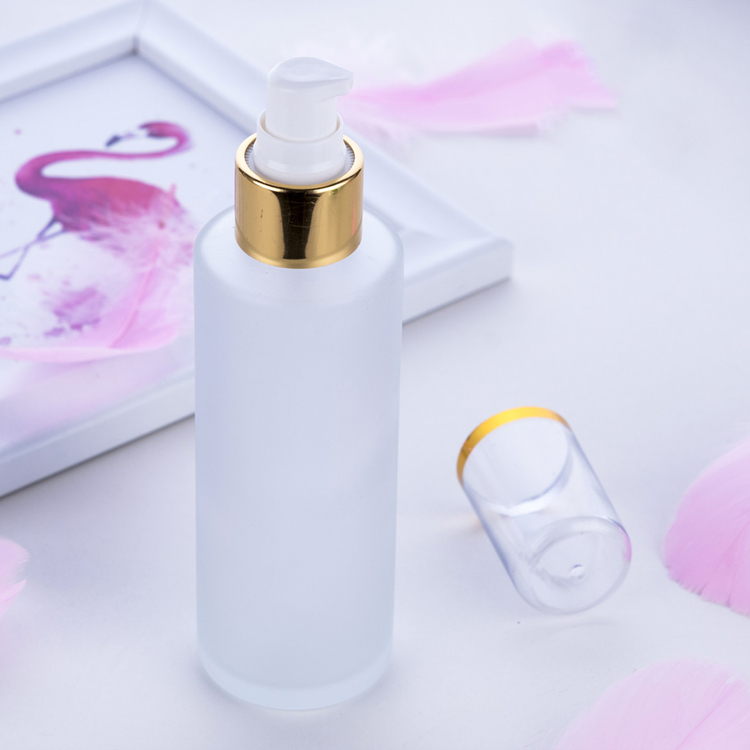 50ml 100ml Cosmetic Containers Frosted Glass Pump Lotion Bottle