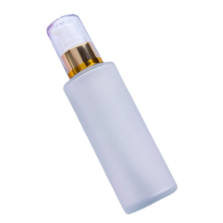 50ml 100ml Cosmetic Containers Frosted Glass Pump Lotion Bottle