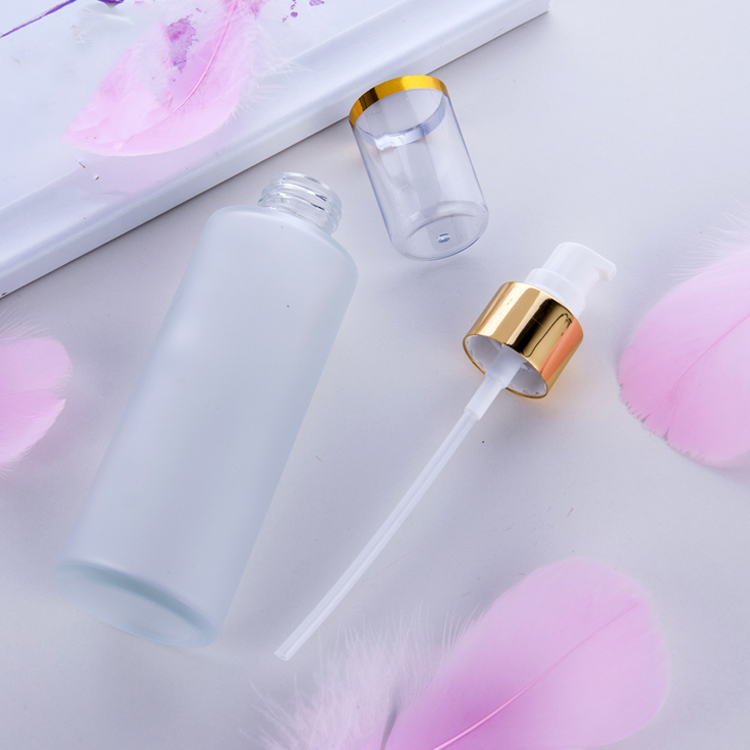 50ml 100ml Cosmetic Containers Frosted Glass Pump Lotion Bottle