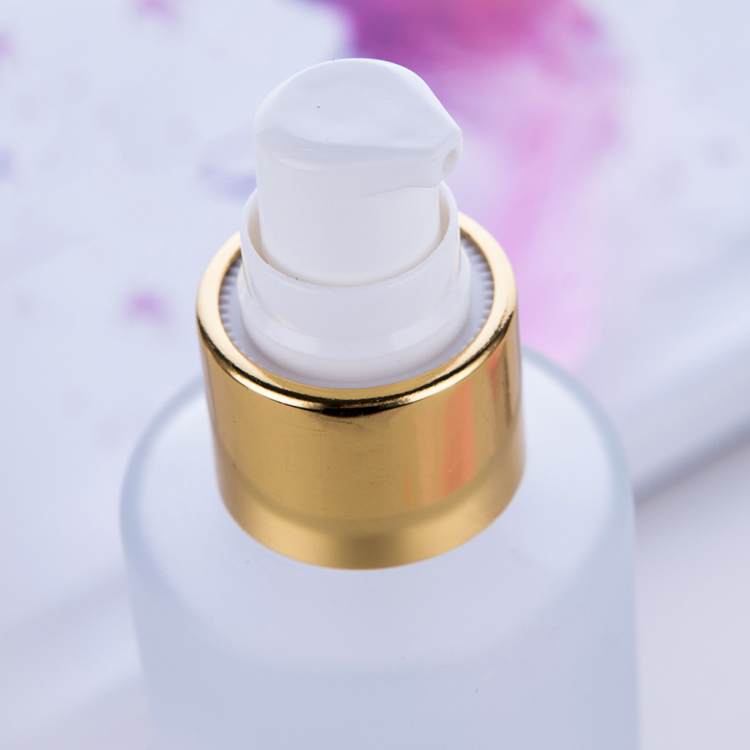 50ml 100ml Cosmetic Containers Frosted Glass Pump Lotion Bottle