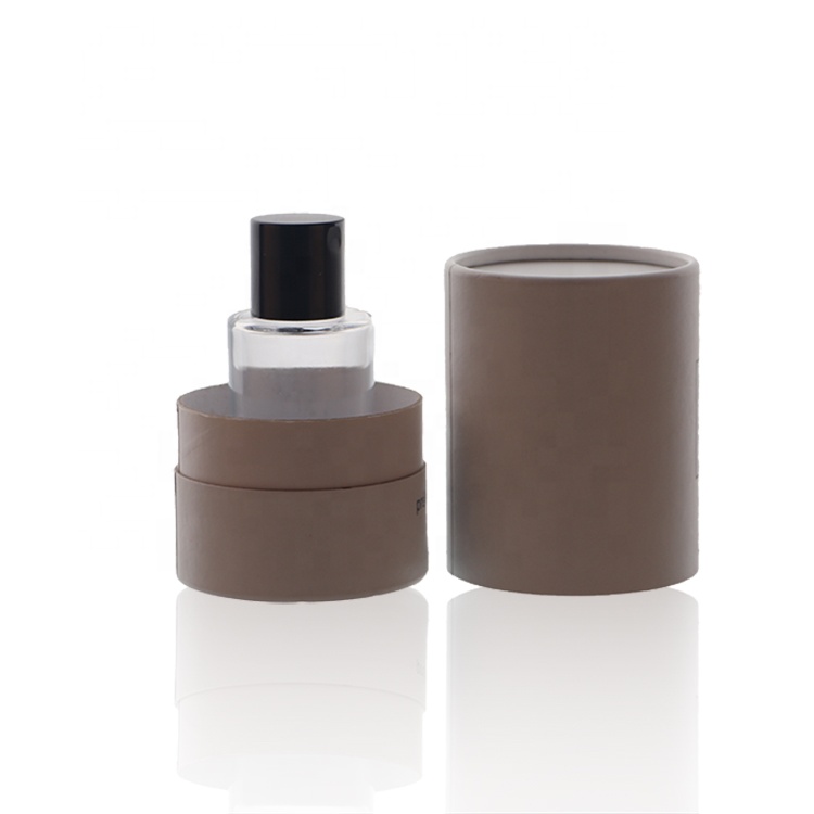 50ml 100ml Empty high quality cylinder transparent OEM glass perfume bottle with gift box pump spraye