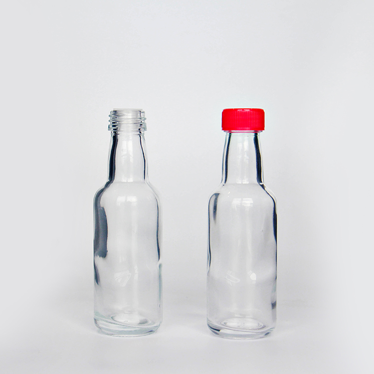 50ml 100ml Fancy Round Mini Whisky Glass Bottle With Lid For Beverage Juice Alcohol Spirits Drink Use