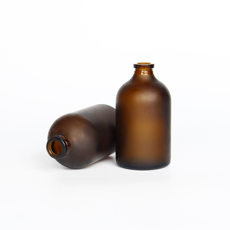 50ml 100ml Frosted Amber Round Shaped Aroma Diffuser Holder Fragrance Bottles For Home Decoration