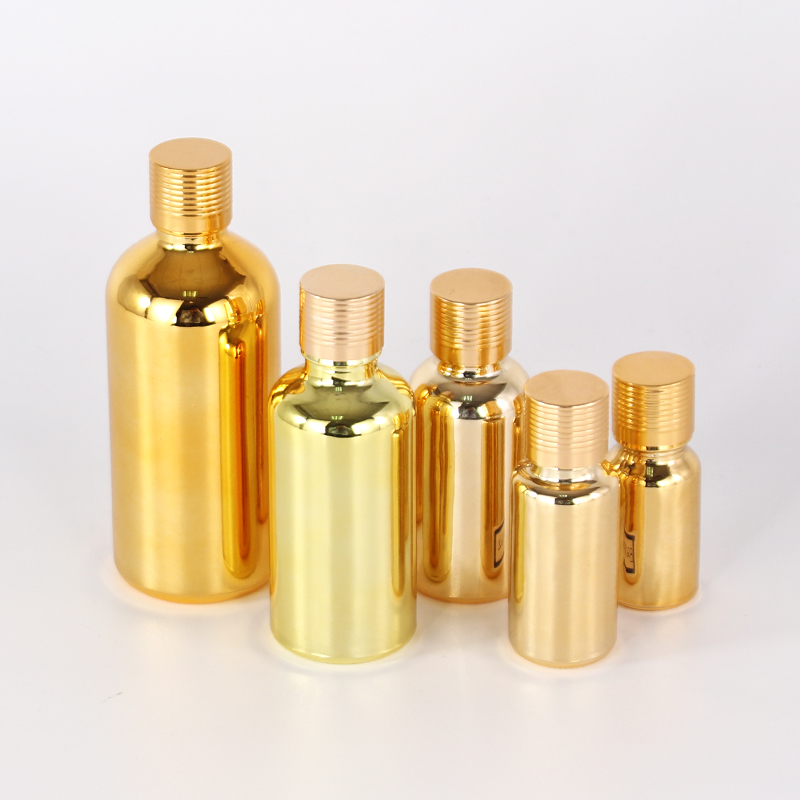 50ml 100ml Gold painting color toner glass bottle essential oil dropper container with dropper