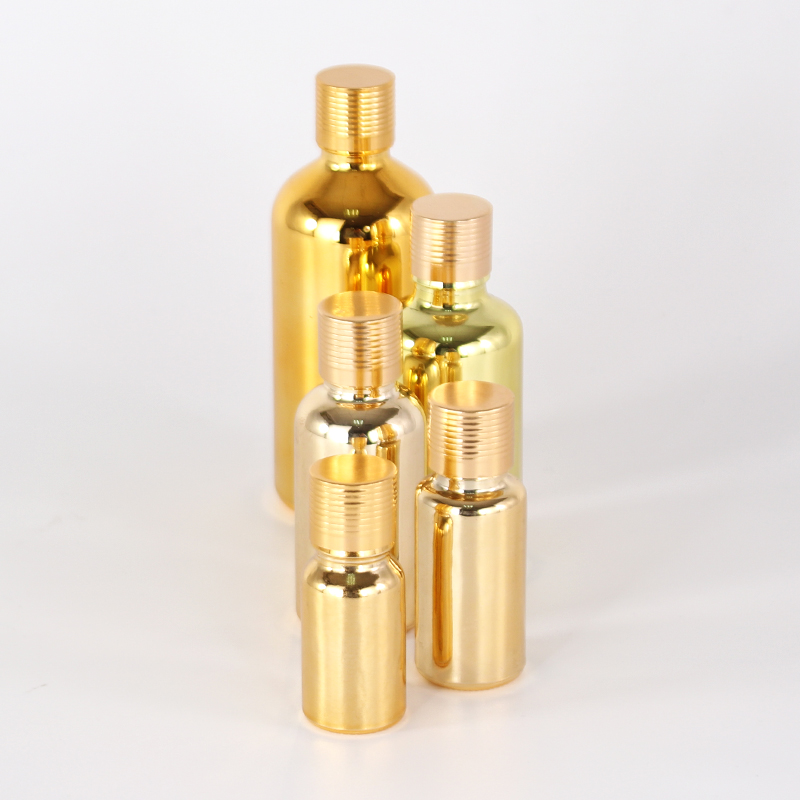 50ml 100ml Gold painting color toner glass bottle essential oil dropper container with dropper