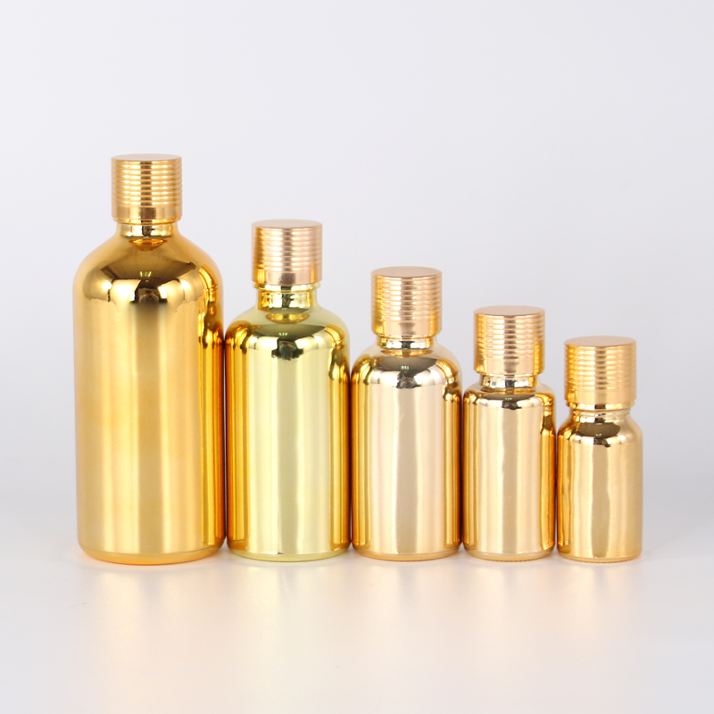 50ml 100ml Gold painting color toner glass bottle essential oil dropper container with dropper