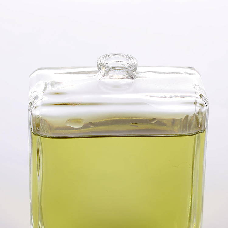50ml 100ml High End Square Transparent Perfume Spray Bottle with Round Lid