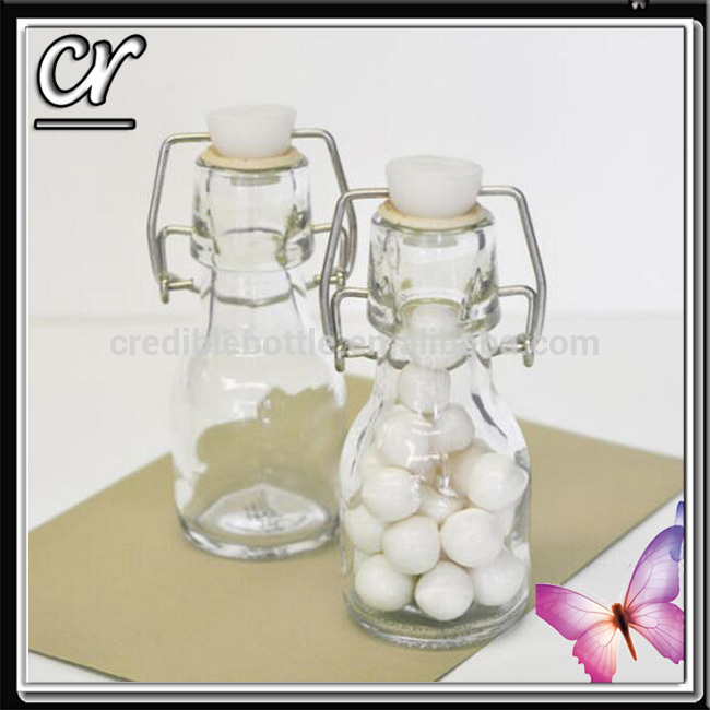 50ml 100ml Personalized Mini Glass Swing Top Bottle Bridal Baby Birthday Wedding Favor