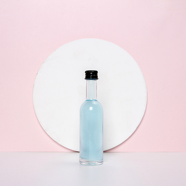 50ml 100ml Small Glass Bottle For Wine Liquor Mini Glass Sake Bottle With Metal Lid