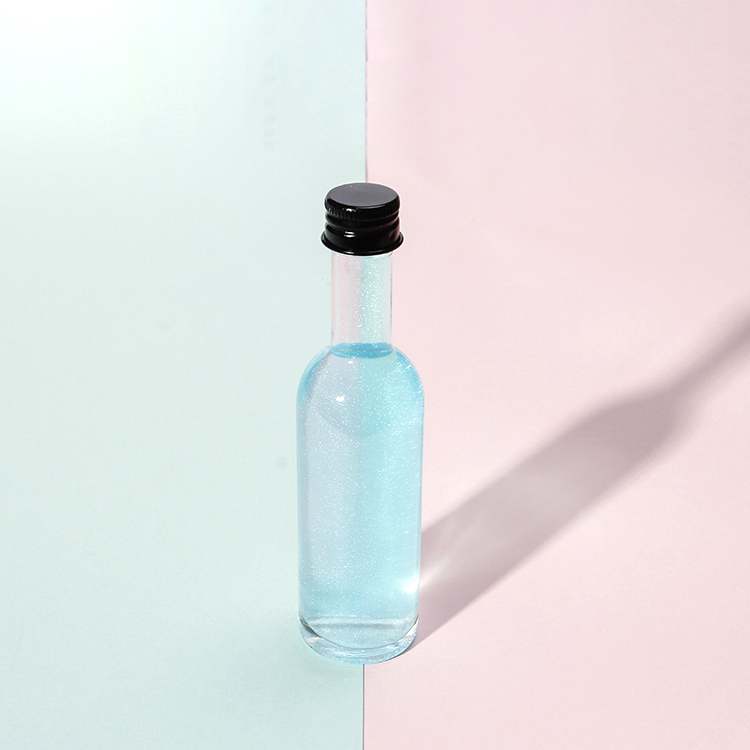 50ml 100ml Small Glass Bottle For Wine Liquor Mini Glass Sake Bottle With Metal Lid