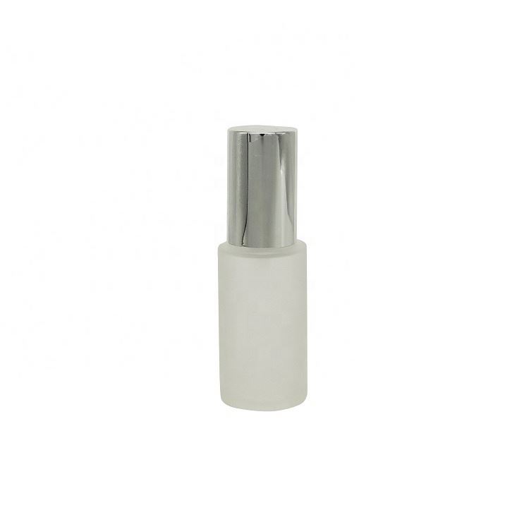 50ml 100ml White frosted glass spray cosmetic glass bottle jar with silver lid