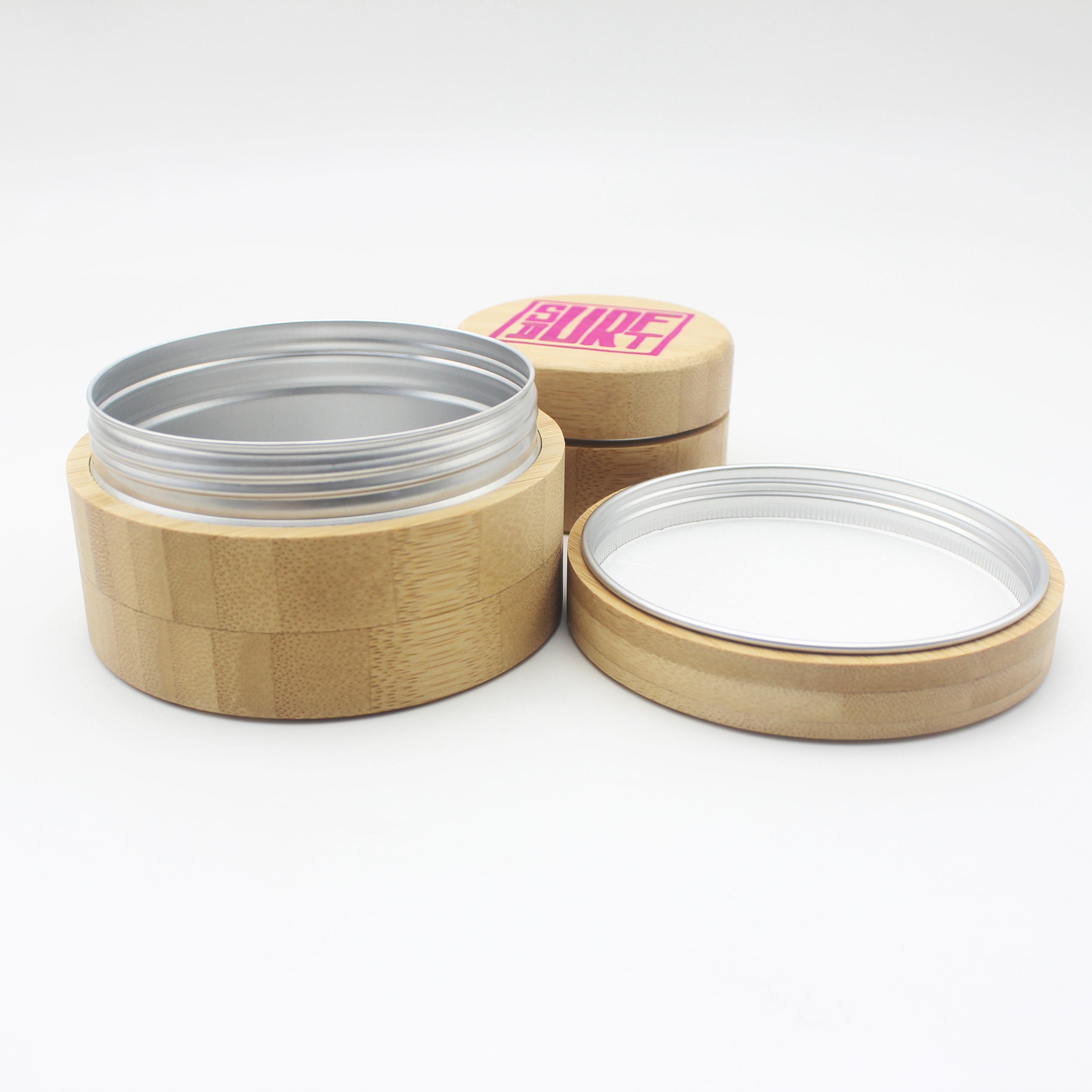 50ml 100ml aluminum bamboo jar container for hand cream soap BP-299K