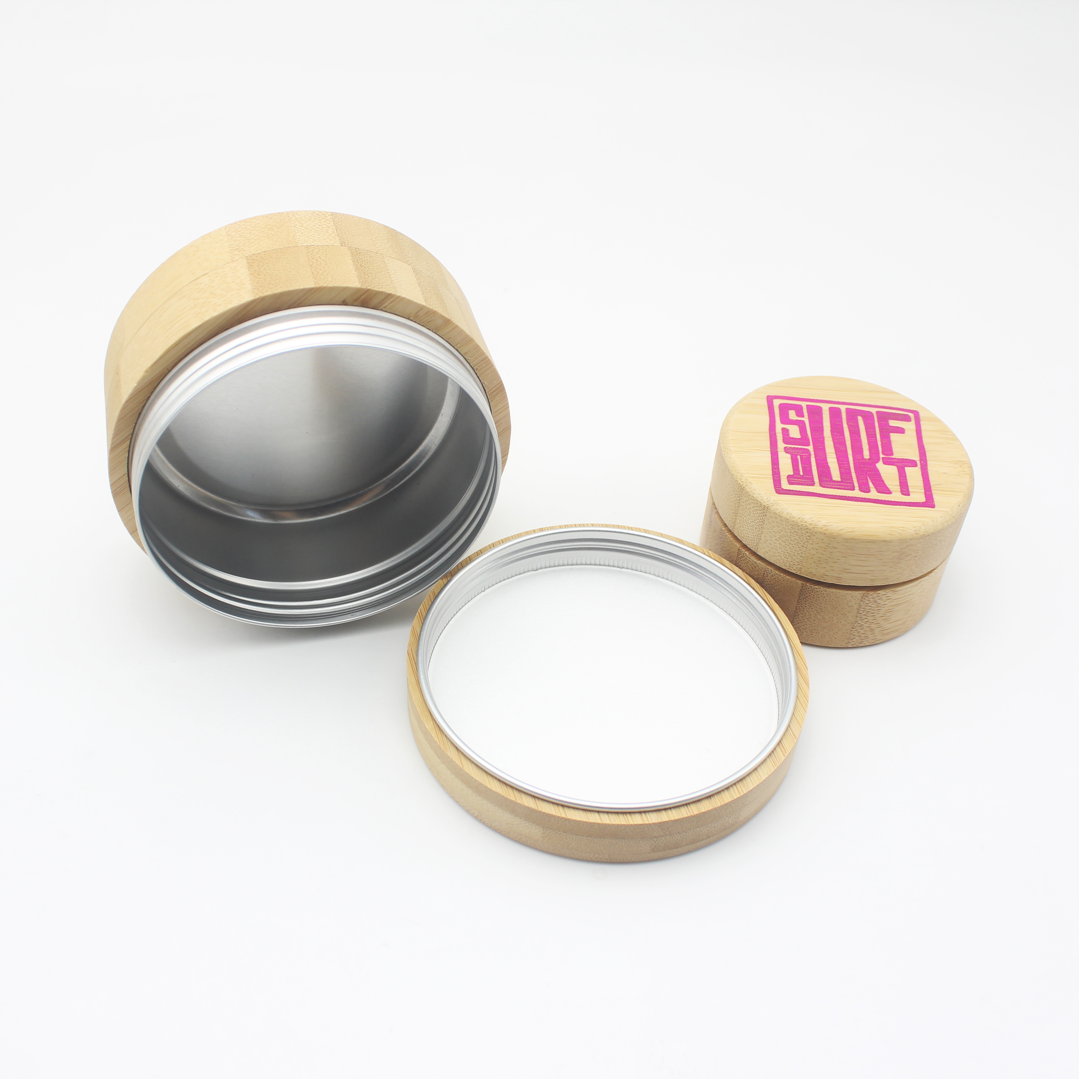 50ml 100ml aluminum bamboo jar container for hand cream soap BP-299K
