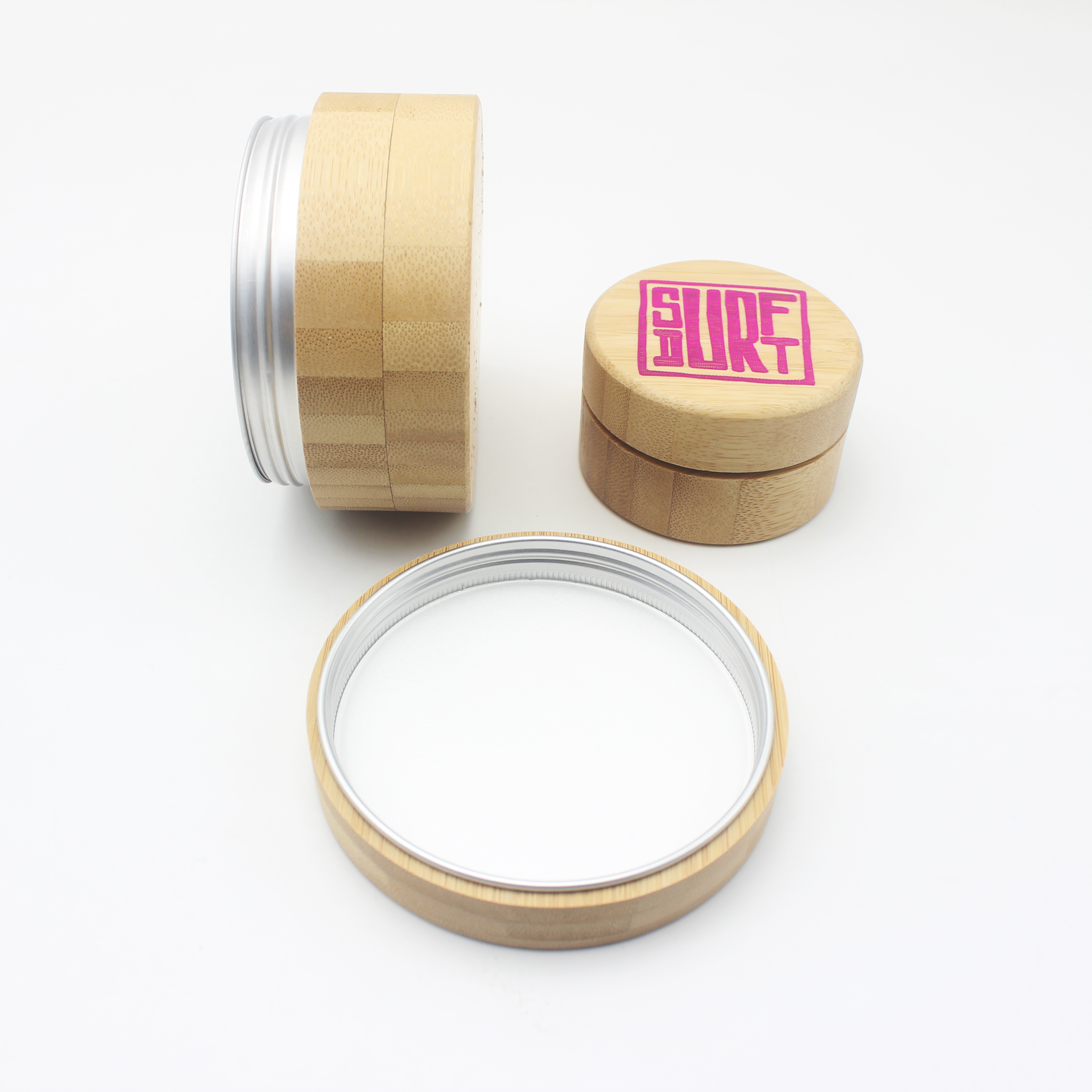 50ml 100ml aluminum bamboo jar container for hand cream soap BP-299K