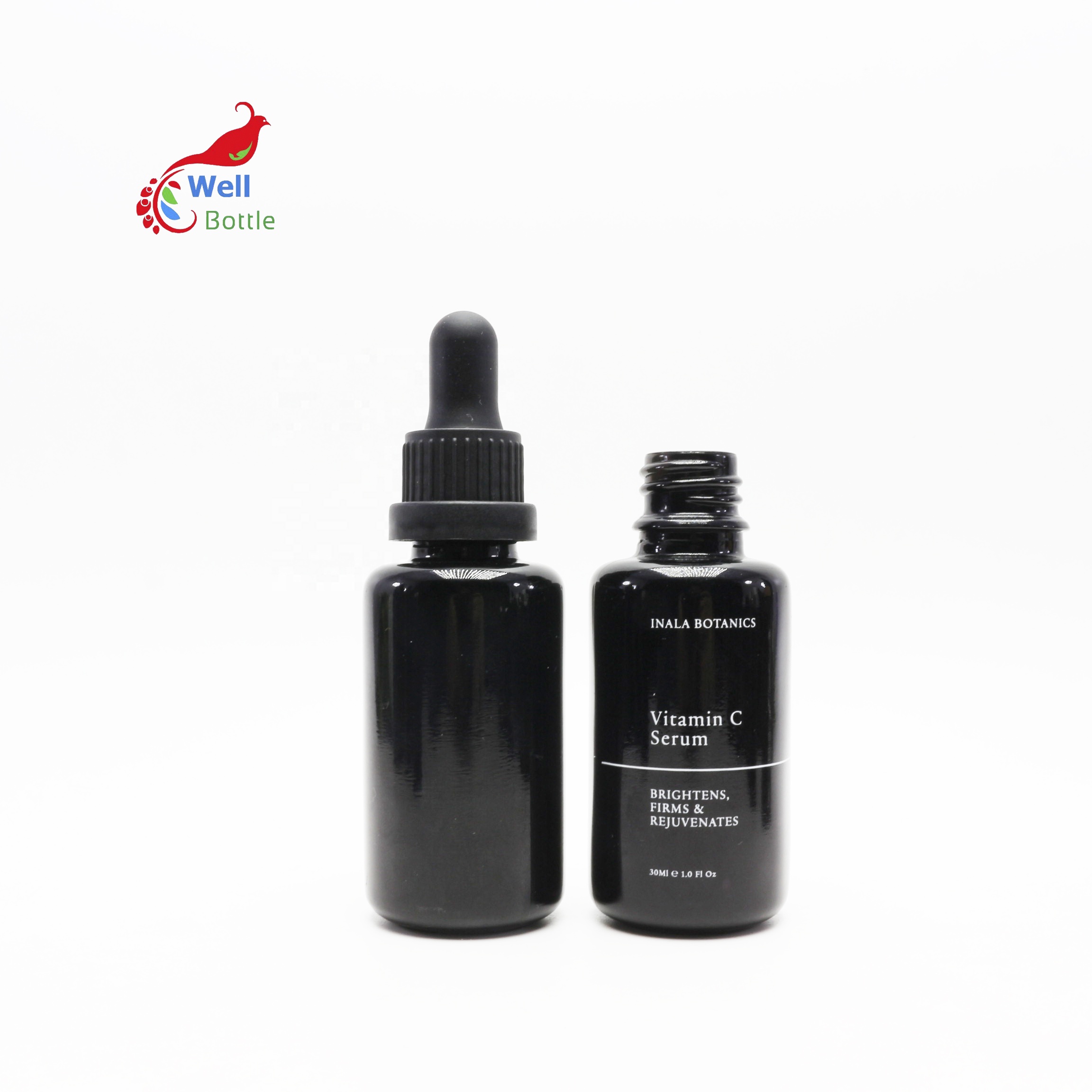 50ml 100ml empty fancy uv dark high quality violet glass dropper bottle for cosmetic oil serum DVB-53B