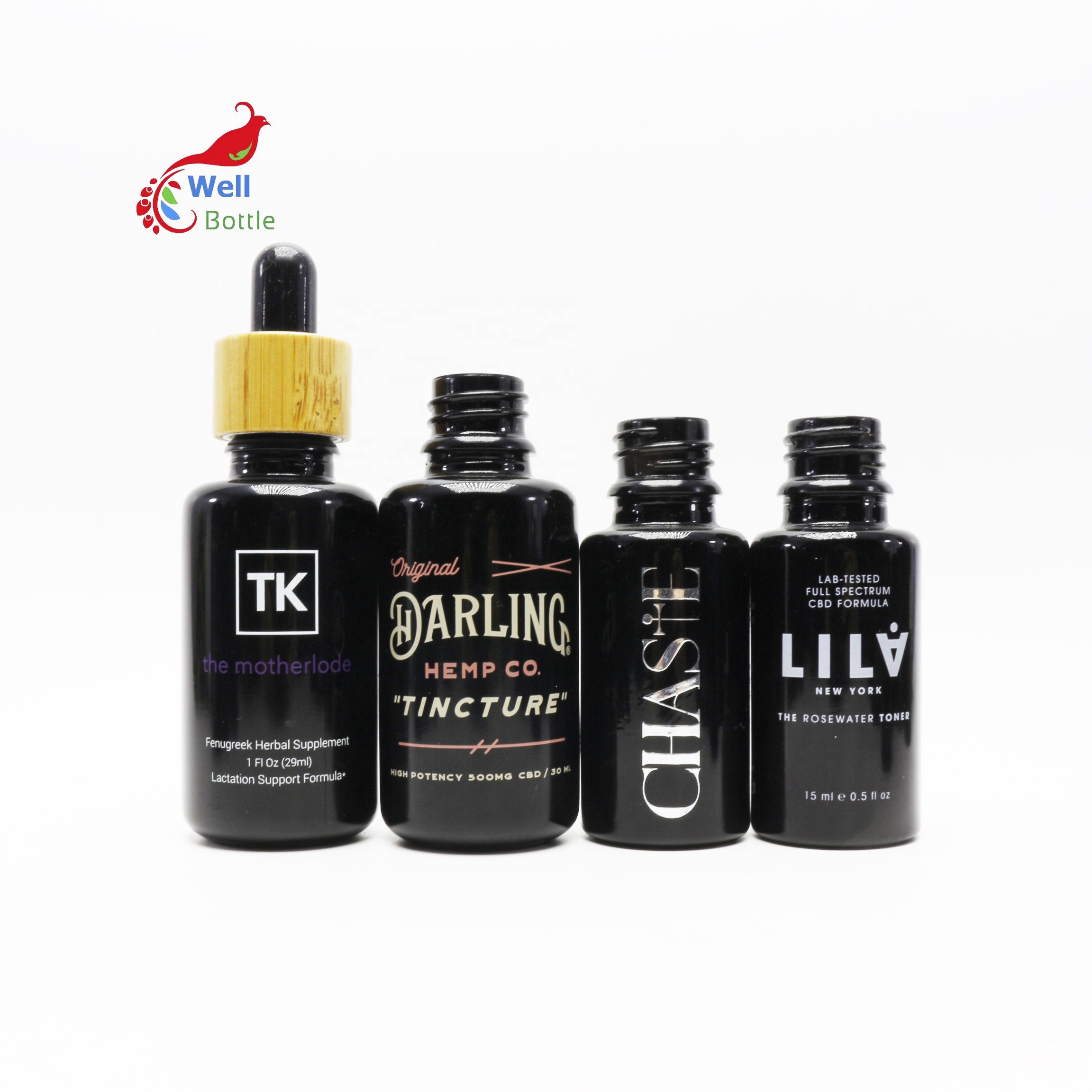 50ml 100ml empty fancy uv dark high quality violet glass dropper bottle for cosmetic oil serum DVB-53B