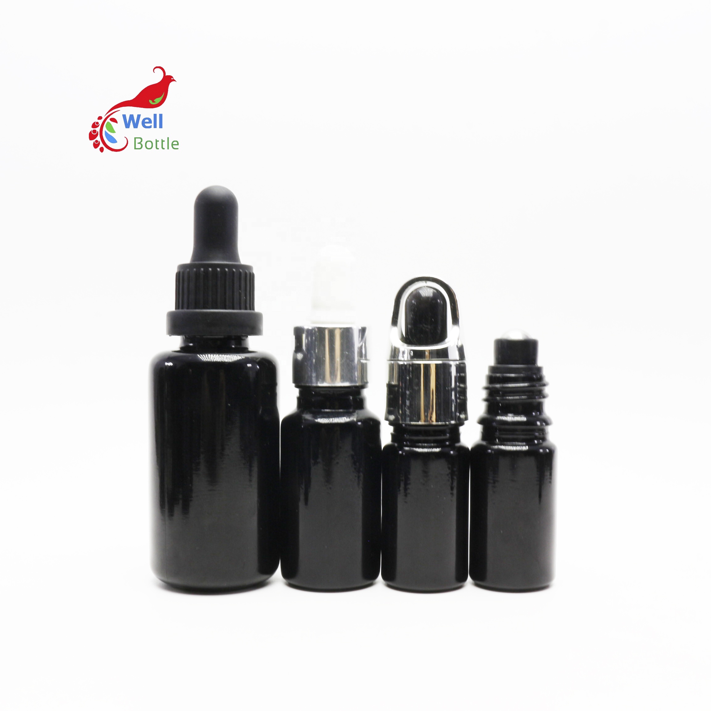 50ml 100ml empty fancy uv dark high quality violet glass dropper bottle for cosmetic oil serum DVB-53B