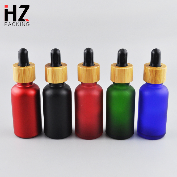 50ml 100ml frost blue empty glass dropper eliquid bottle black with plastic cap