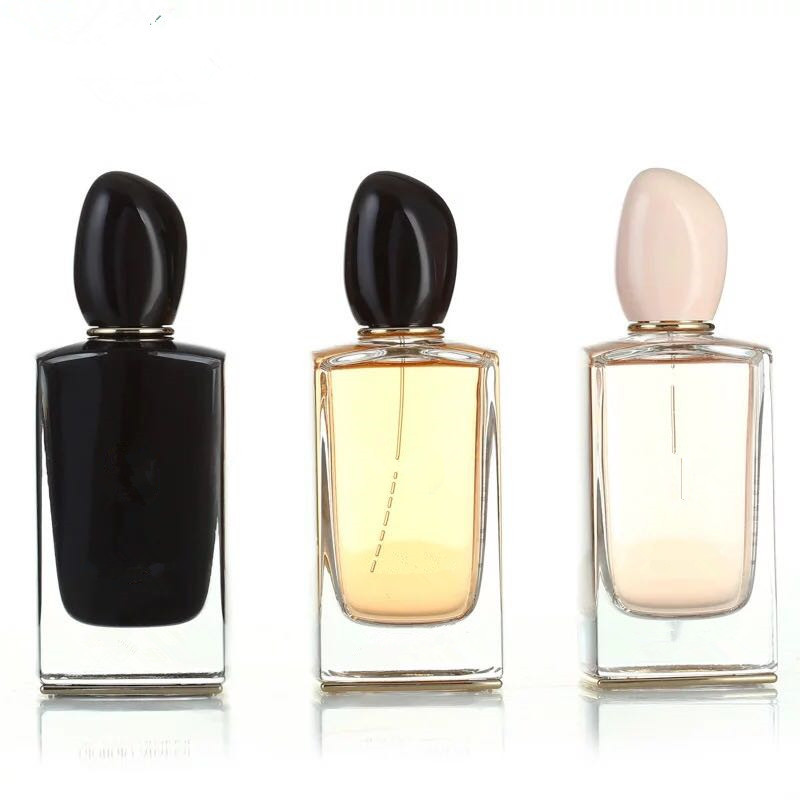 50ml 100ml inside spray red colored square si perfume bottles glass
