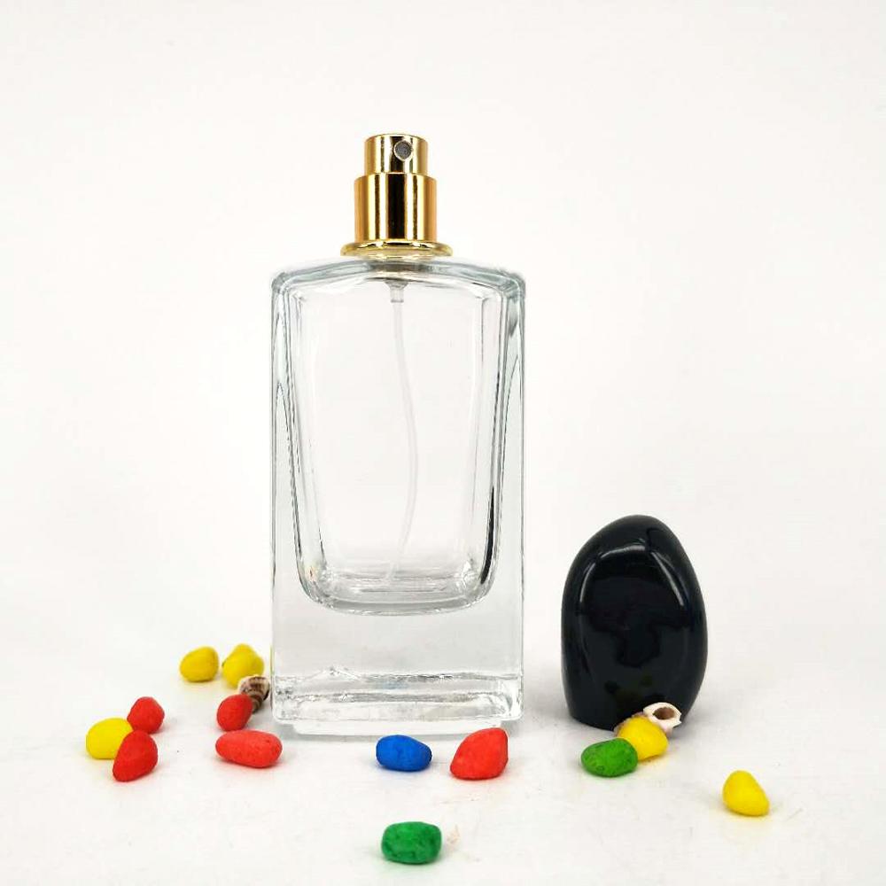 50ml 100ml inside spray red colored square si perfume bottles glass