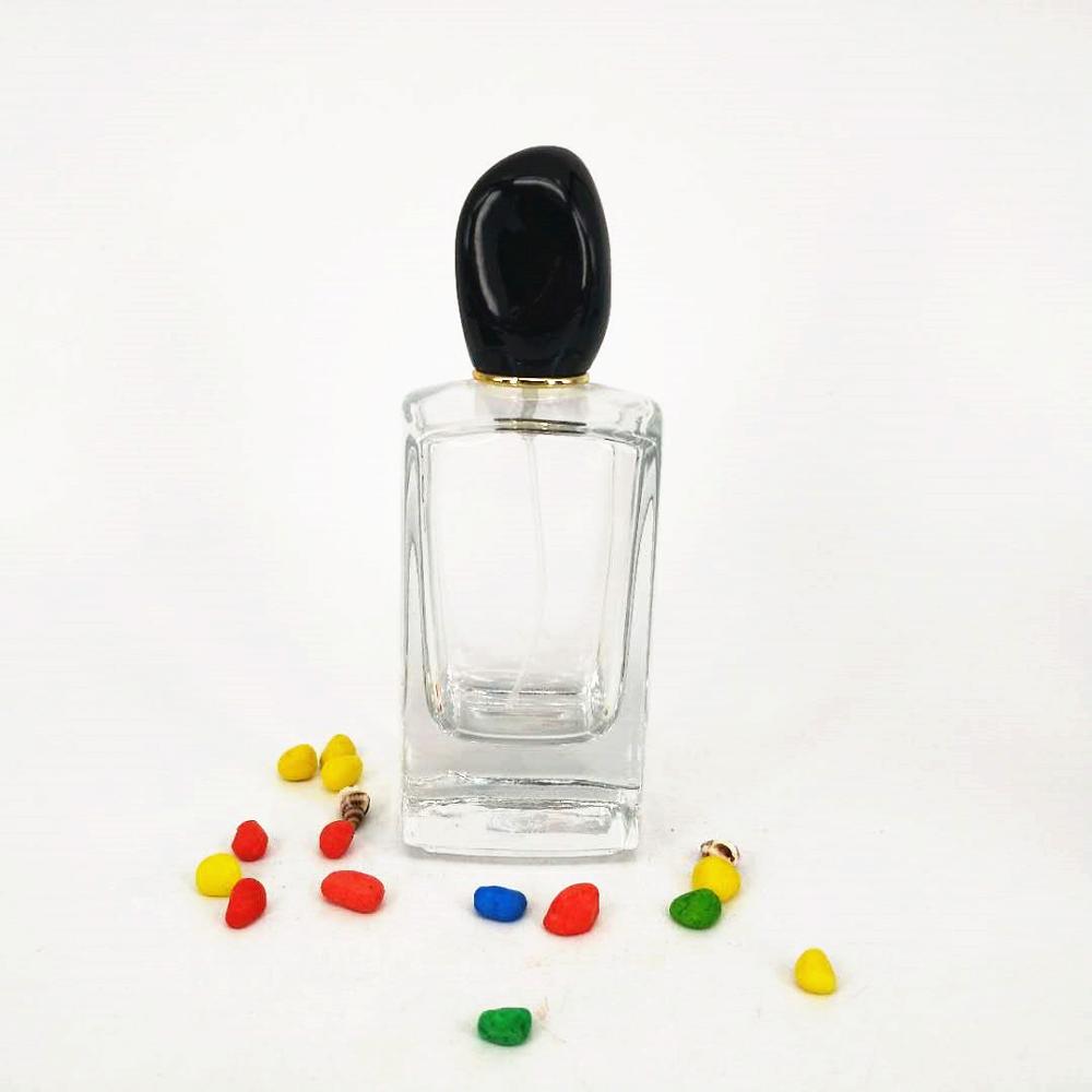 50ml 100ml inside spray red colored square si perfume bottles glass