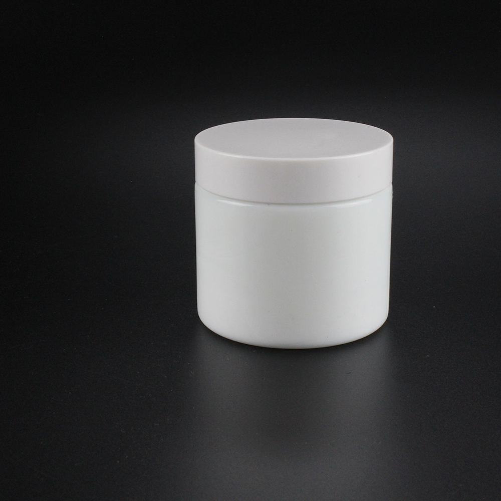 50ml 100ml opal white glass cosmetic ceramic packaging, cream jar with white black lids
