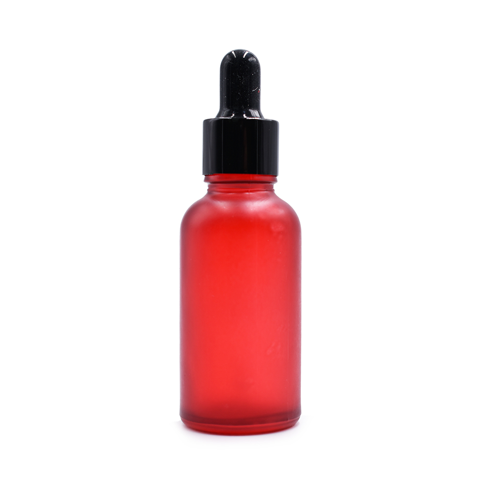 50ml 100ml sky blue red green essential oil cosmetic frosted glass dropper bottle with gold cap
