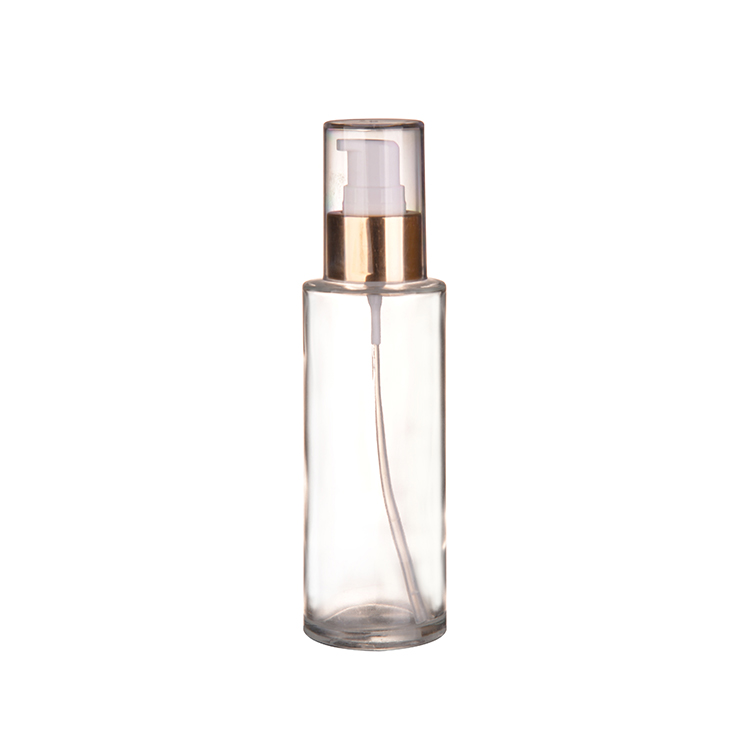 50ml 100ml wholesale Transparent skin care Pump Dispenser Hair Oil Glass Bottle