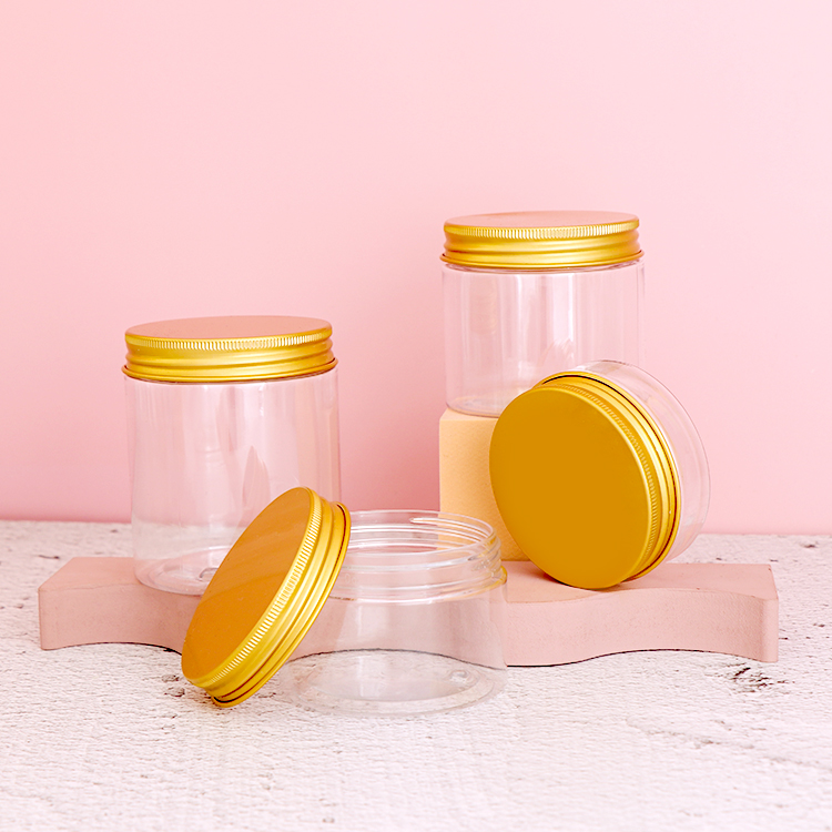 50ml 120ml 180ml 250ml Storage home use mason clear plastic jars with golden lids
