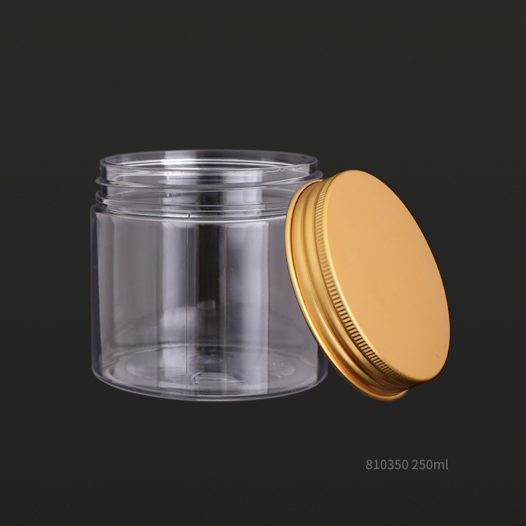 50ml 120ml 180ml 250ml Storage home use mason clear plastic jars with golden lids